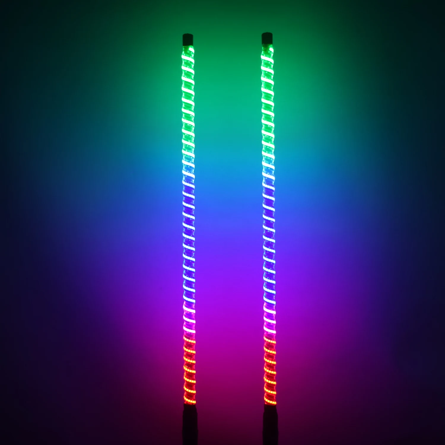 2PCS 2FT COB LED Whip Light Brighter Whip Antenna Light Brake/Turn/Reverse for SXS