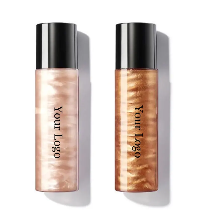 Хит продаж, мерцающий Хайлайтер для лица, частная этикетка, мерцающий Водонепроницаемый Жидкий Хайлайтер для макияжа, спрей