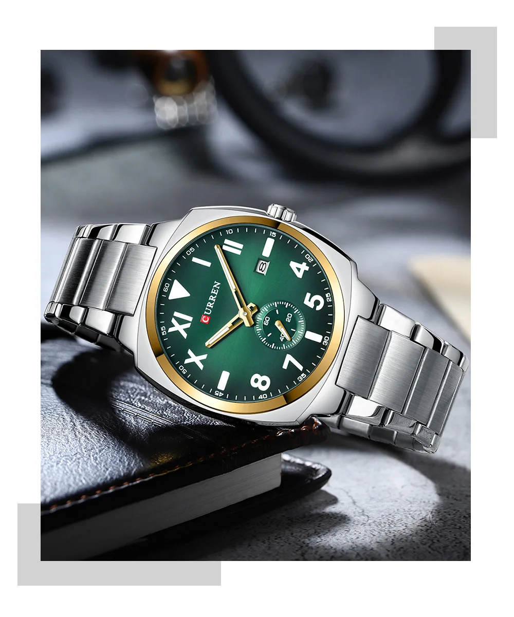 CURREN 8472 Watch for Man Luxury Man Wristwatch 3ATM Waterproof Quartz Watches Luminous Hands with Date Relogio Masculino