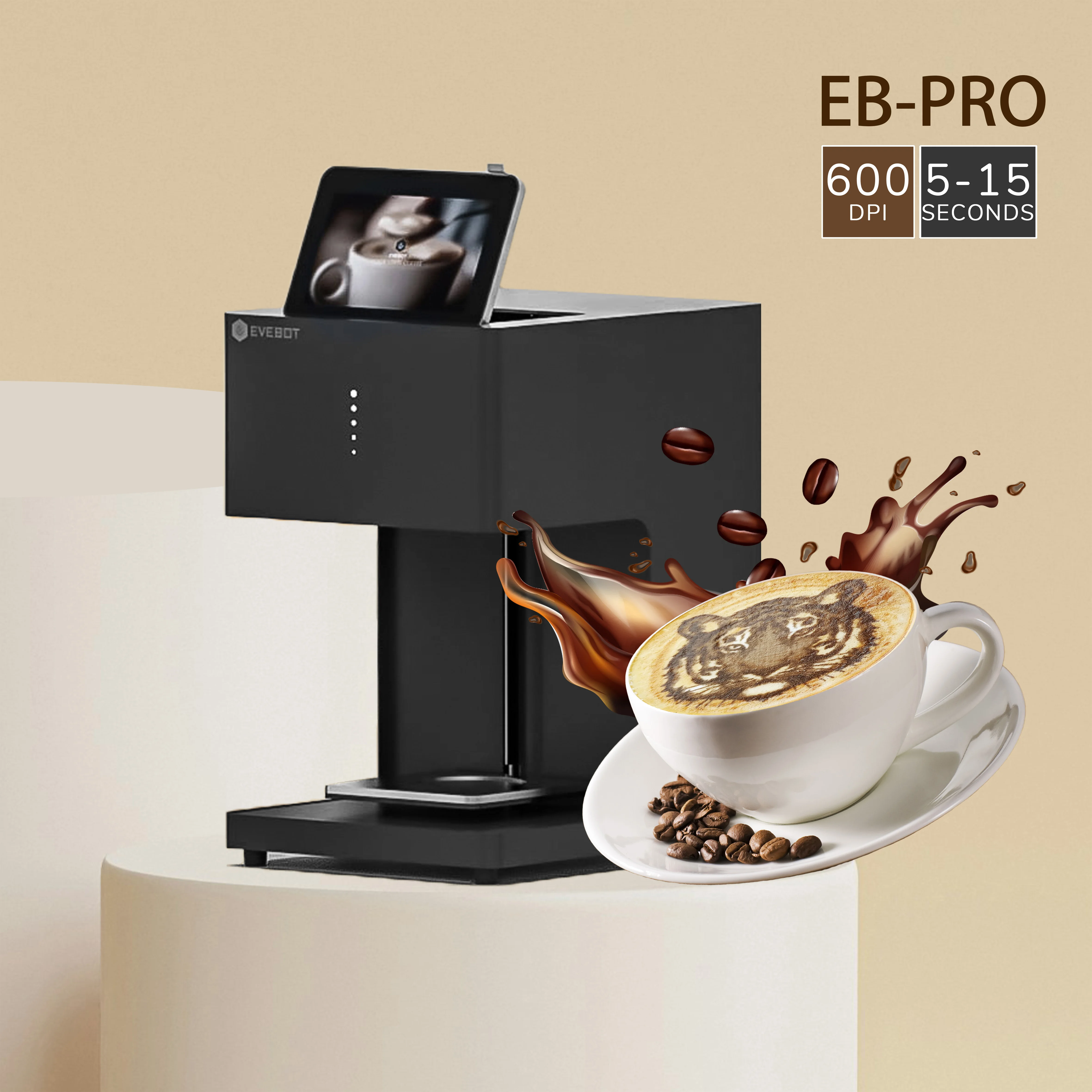 EVEBOT EB-Pro 3D Coffee Printer - 600 DPI Edible Ink Printer for