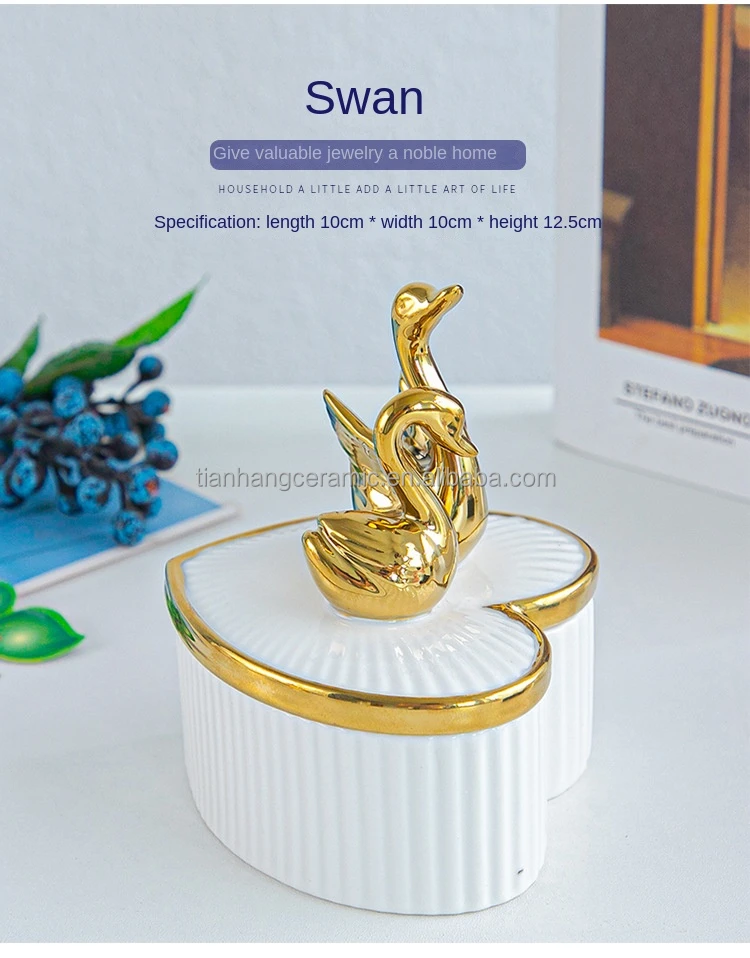 Custom porcelain Ring Storage jar nordic luxury home decor Ceramic jewelry Box for wedding Gift.jpg