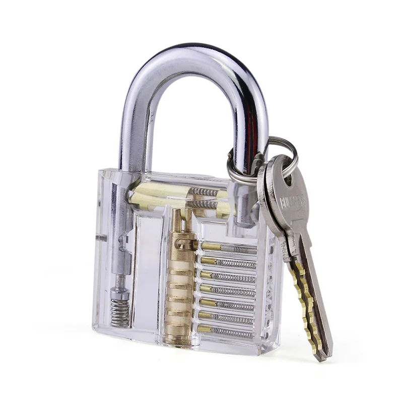 GOSO 12pcs Hook Picks Titanium Lock Pick Sets Broken Key Tools and Transparent Practice Protection Padlock Locksmith Tool