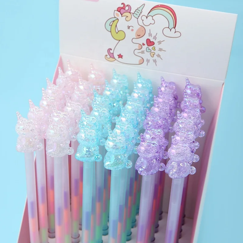 Niedliche Einhorn-Kawaii-Gelstifte für Kinder, Mädchen, Geschenkidee für die Schule, Schreibwaren, koreanische Schreibwaren_voghion.com