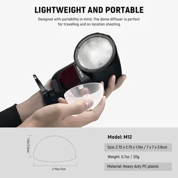 NEEWER Magnetic Dome Diffuser for Round Head Speedlite Flash Magnetically Attached Flash Dome Light Modifier for Speedlite product image