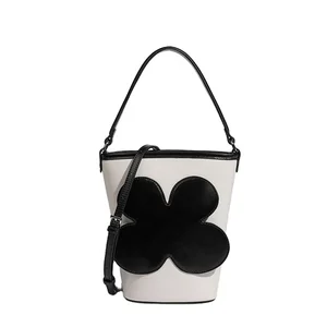 Factory Custom Classic Ladies Purse Handbags Fashion Shoulder Crossbody Bags Design Flower Bucket Bag for Women