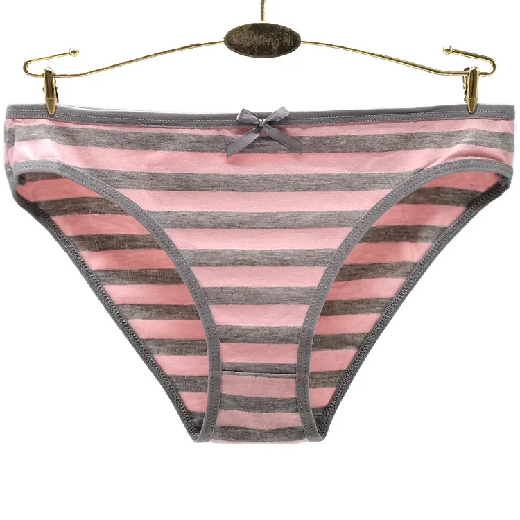 Buy Wholesale China Cute Girl Teen Breathable Cotton Striped Women Underwear  Young Girls Women Panties & Striped Women Underwear at USD 1.7