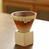 Flowing glaze yellow--funnel coffee cup