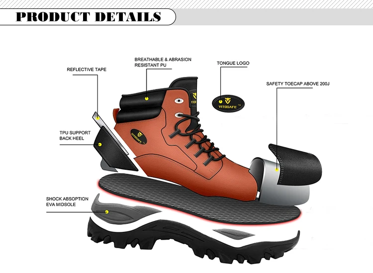 VITOSAFE Oil Resistant Anti-static Steel Toe Casual Labor Footwear Safety Shoes Work Boots for Men supplier