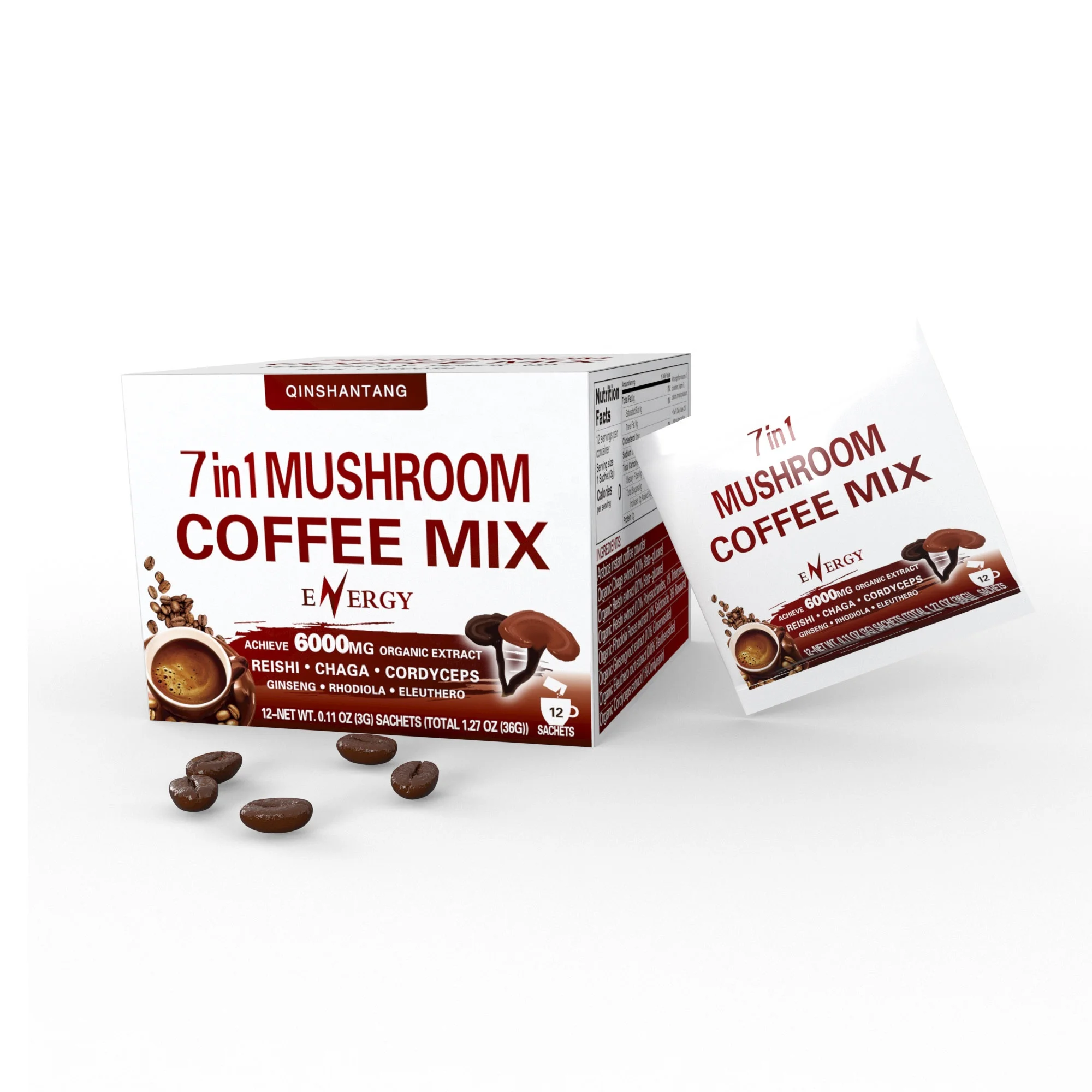 Coffee Mix Ganoderma Lucidum Coffee 7 in 1 Reishi  Mushroom Instant Coffee