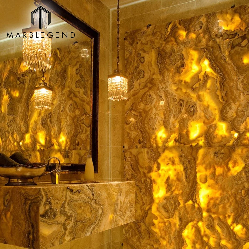 PFM Chinese Factory Price Brown Onyx Marble Luxury Translucent Backlit Onyx Wall Panel