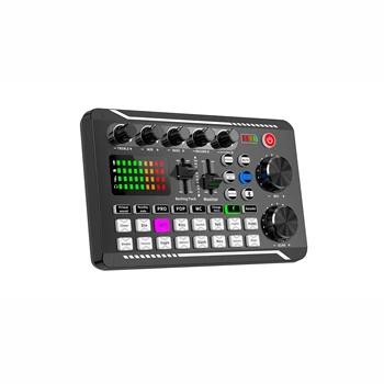 F998 Audio Mixer Live Sound Card MIC Microphone Mobile Phone Voice Changer Karaoke for Broadcast Recording Live Streaming detail image