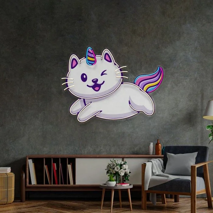 Luci Decorative Per Parete Insegna Al Neon Gatto - Luci LED Per