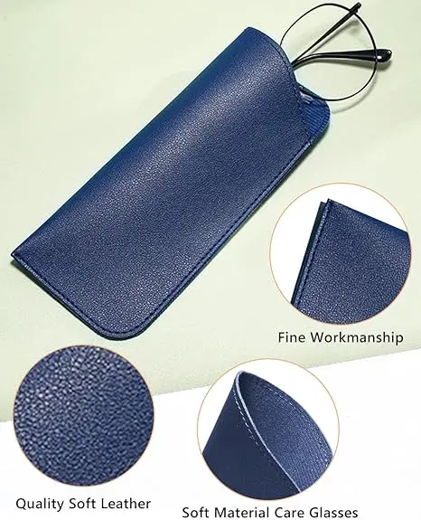 Wholesale 16.5*5.7cm  Pu Leather Eyeglass Sunglasses Bag Reading Soft Glasses Case Pouch supplier