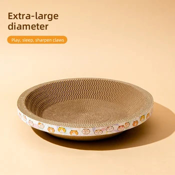 Best-Selling Round Corrugated Paper Cat Scratching Pad Luxury Style Cat Scratcher Cardboard Safe and Comfortable Cat Post