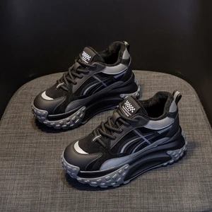 Autumn New Release White Dad Running Sneakers for Women Casual Chunky Thick Sole Height Increasing Shoes for Students