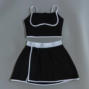 Quick Dry Breathable Knitted Solid Plus Size Fitness Yoga Wear Women's Elastic Waist Shorts Set Two Piece Yoga Set