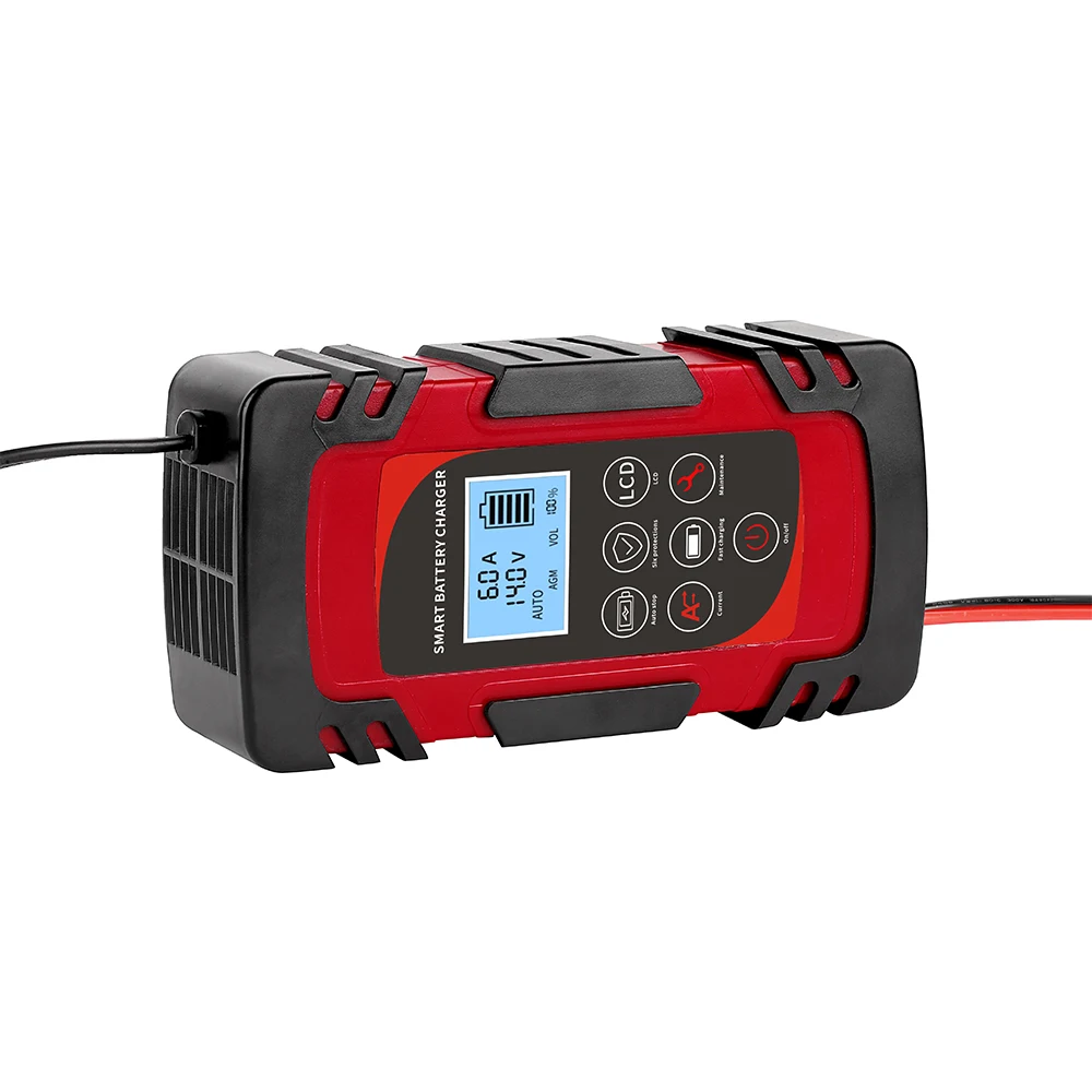 Портативное миниатюрное автомобильное свинцово-Кислотное зарядное устройство 12 В, 24 В, 4A, 6A, 8A, универсальное зарядное устройство для батарей 4 а -- 100 Ач