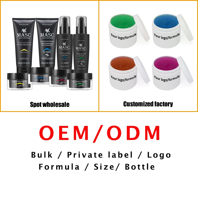 Customizable Private Label Mens Matte Clay Texturizing Natural Hair Wax Pomade Styling Paste