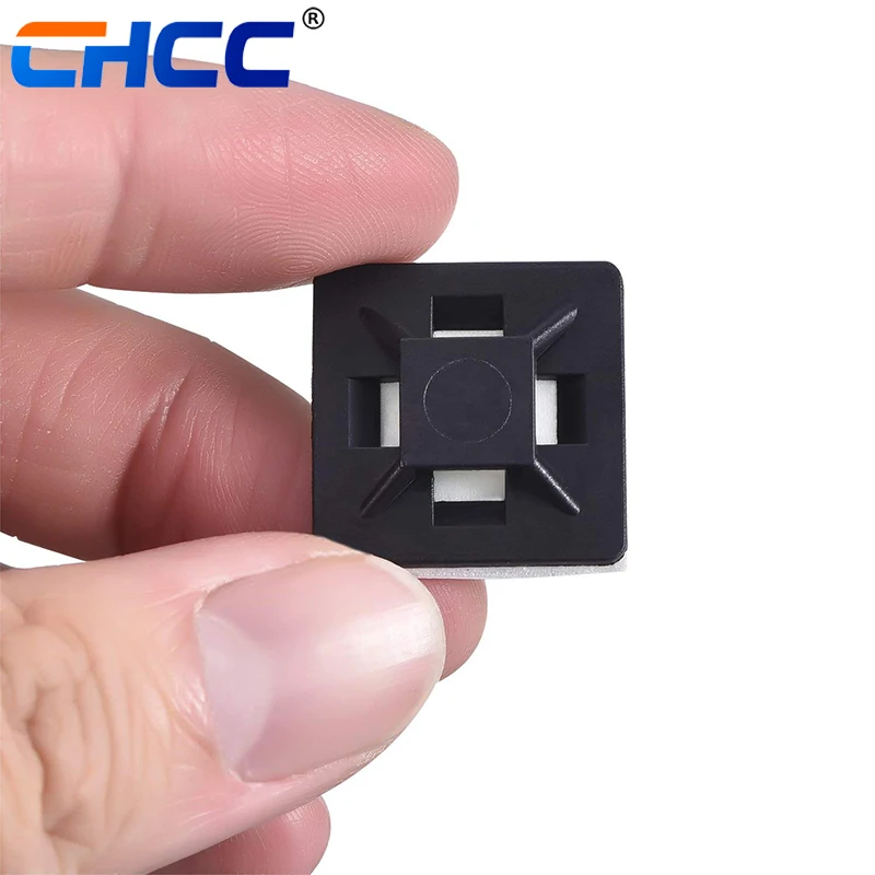100PCS/bag 3M Self Adhesive Nylon Cable Tie Mounts Wall Wire Management Cable Clips Clamp Zip Tie Mounting Holders Base