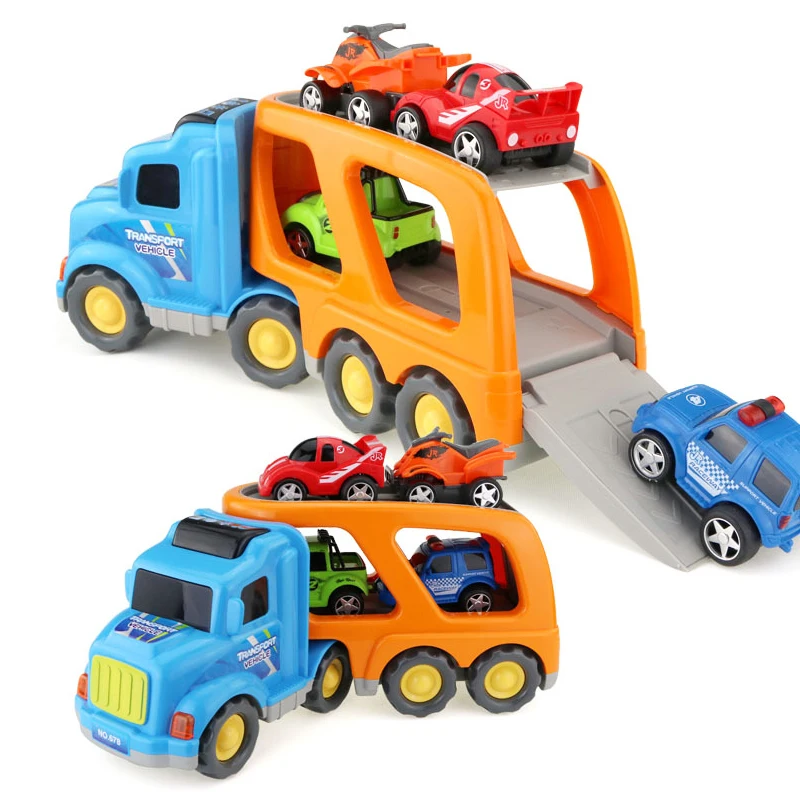 Children's Inertia Car Play Set Friction Truck Trailer Toy