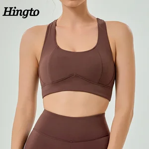 Cross Back Fitness Gym Top OEM Custom Logo Crisscross Straps Pilates Running Top Wholesale High Impact Shockproof Sports Bra