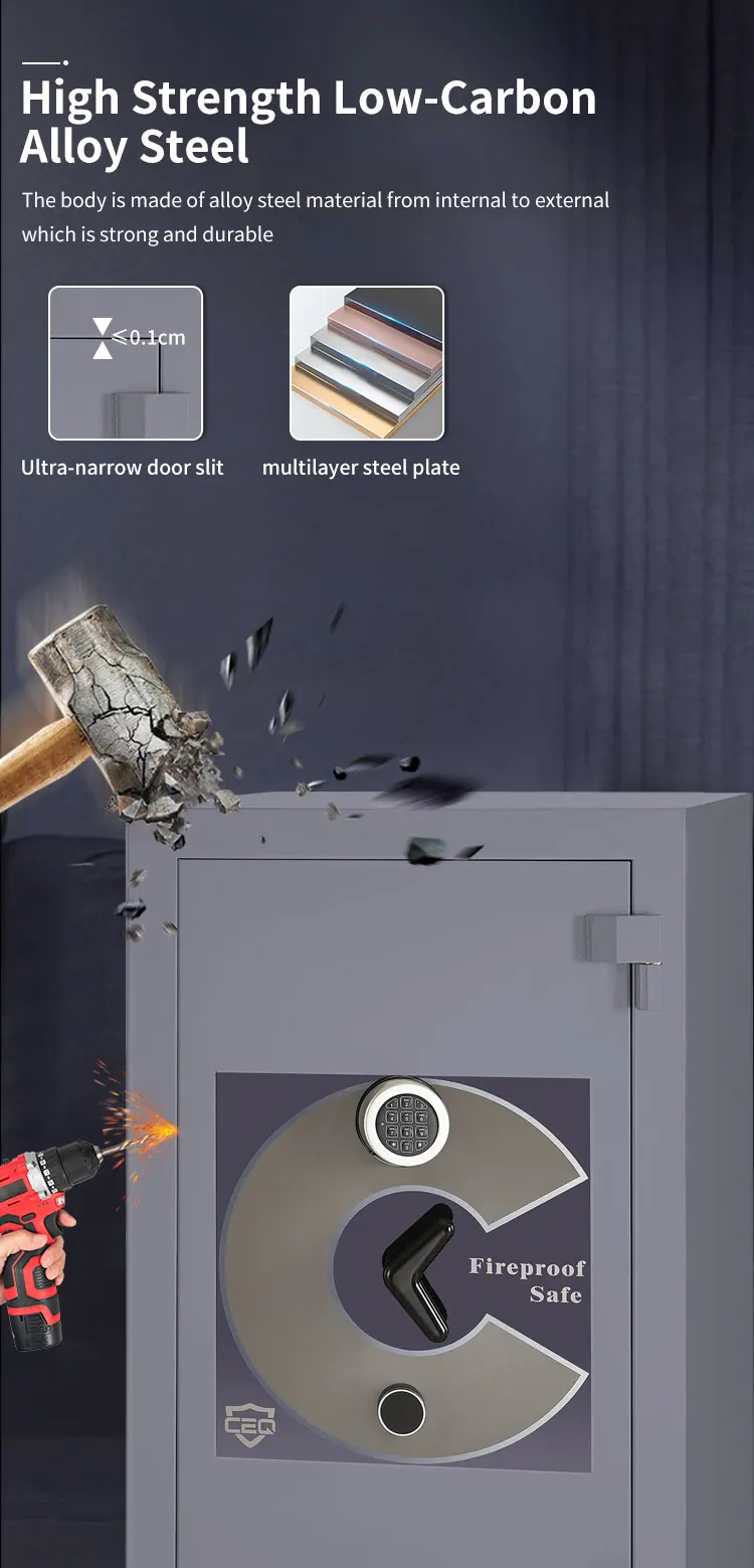 CEQSAFE Bank Deposit Secure Home Office Fire Box Digital Safe Cabinet Document Fireproof Safe Boxes factory