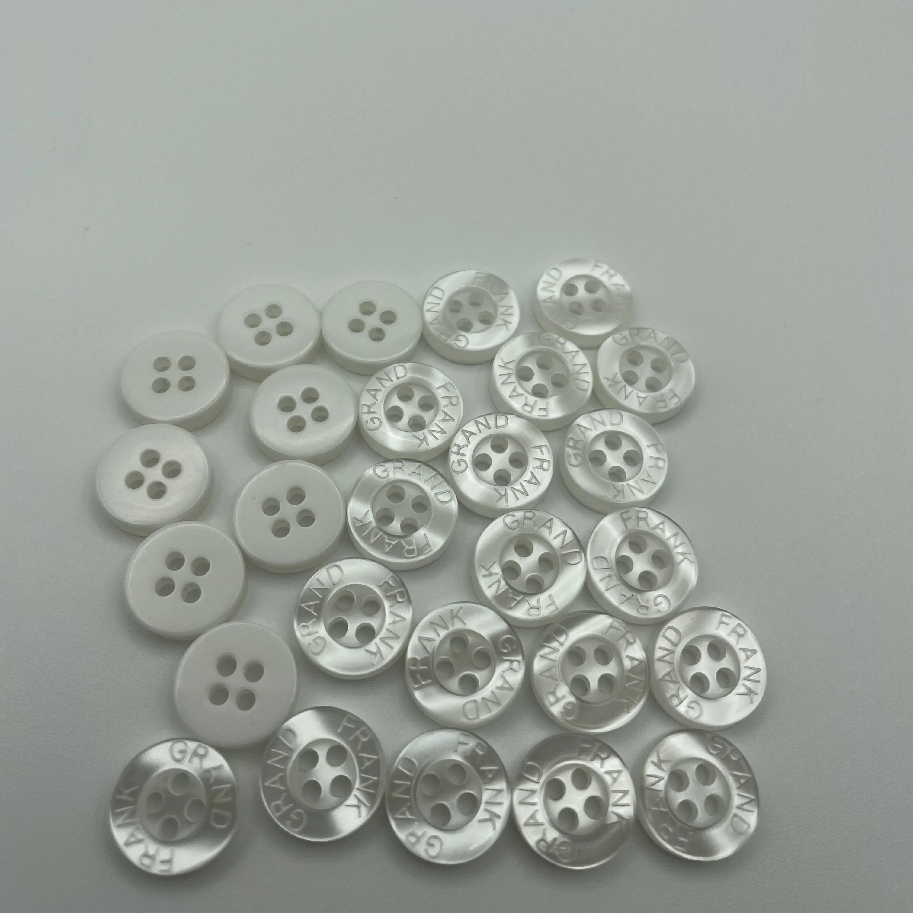 10mm Customize Logo White Small Buttons for Sewing Crafts Resin Buttons Bulk Shirt Clothes Flatback Buttons