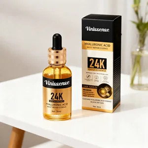 24K Gold Hyaluronic Acid Moisturizing Serum High Quality Deep Nourishing Repairing Skin Barrier Smooth Anti-Wrinkle Liquid