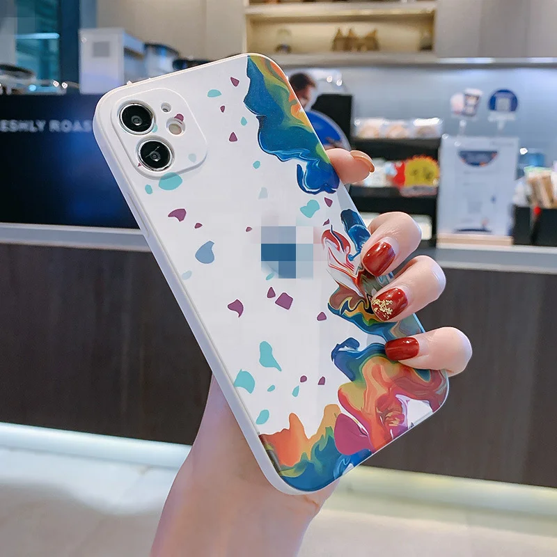 Новый модный дизайнерский акварельный силиконовый чехол для телефона iPhone 13 12 11 Pro max из ТПУ с цветным