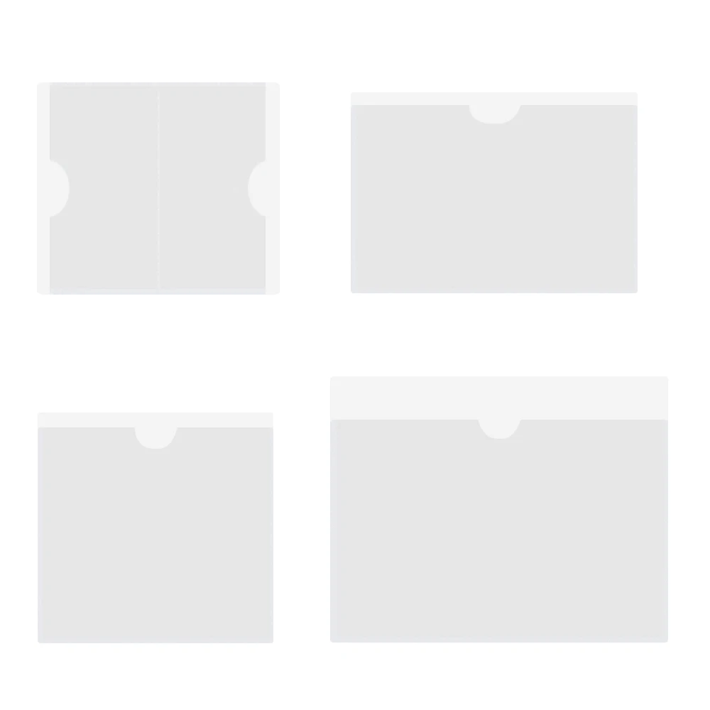 Selfadhesive Index Card Holder Plastic Pouch Photo Label Holder Clear