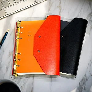 Planner Customized Logo A5 Transparent Pu Leather Diary Original Design Eco-Friendly TPU Agenda Wholesale 6 Ring Binder Notebook