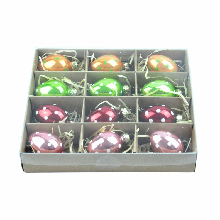 2022 wholesale easter gift box set of 16 hand blown glass egg