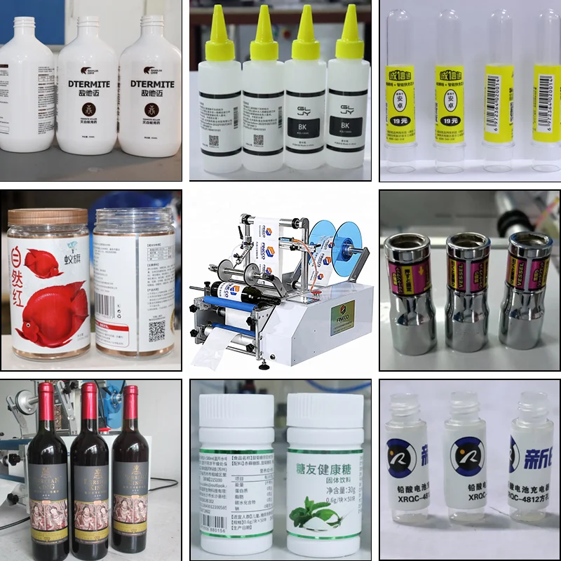 10ml/20ml/50ml/100ml/300ml/500ml Plastic Glass Taper Bottle Small Manual Semi-automatic Labeling Machine for Round Bottles