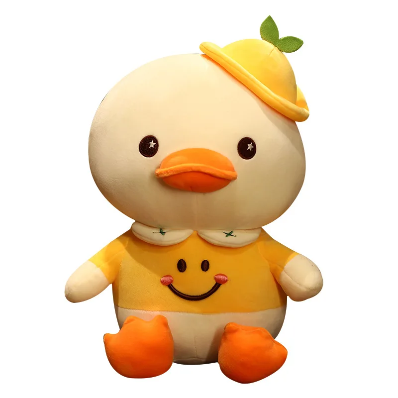 Plush Toy Cute Sitting Yellow Duck with Hat