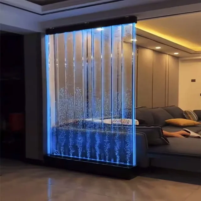 Customized movable partition acrylic water bubble wall led decorative wall panels fish tank aquarium