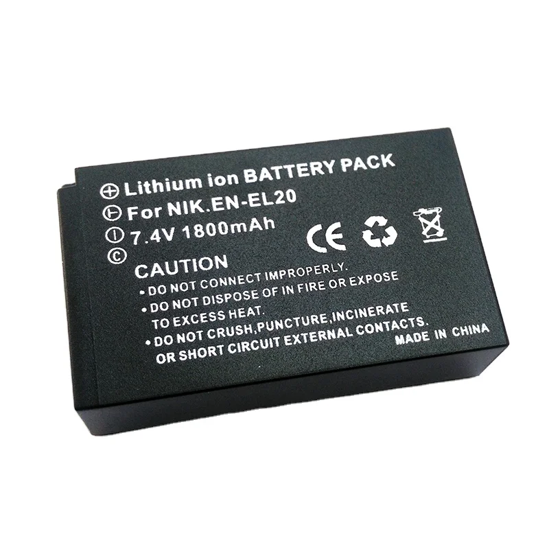 EN-EL20 Li-Ion Battery for Nikon 1 AW1 J1 J2 J3 S1 & COOLPIX A Cameras and for BMPCC Blackmagic Pocket Cinema Camera