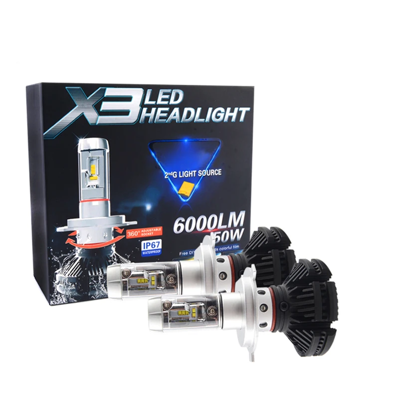 格安価格 車用アクセサリー X3 LEDヘッドライト H1 H3 H7 H4 H11 9005 9006 車用LEDライト