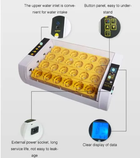 Nade full automatic mini chicken eggs incubator YZ-24S 24 egg incubators hatching eggs