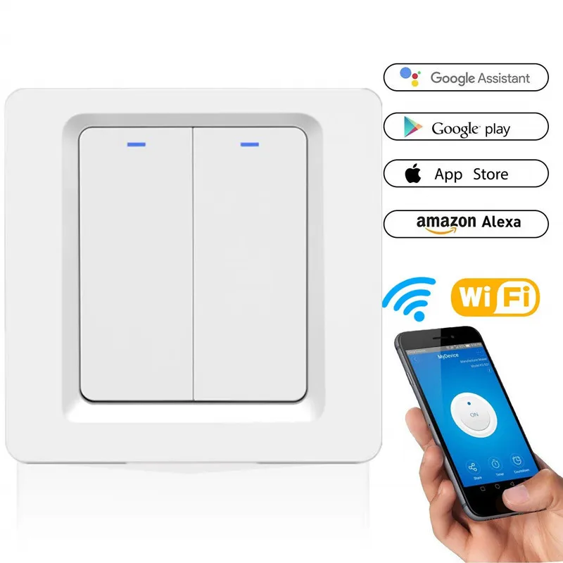 Смарт-переключатель настенный Wi-Fi управление через