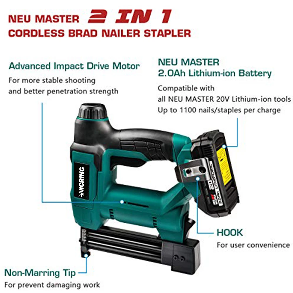 Аккумуляторный двухдюймовый беспроводной воздушный гвоздодер 18