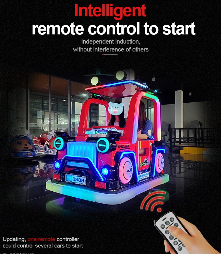 Small Amusement Rides Battery Operated Amusement Driving Car Amusement Park Electric Bumper Cars for Kids Rental
