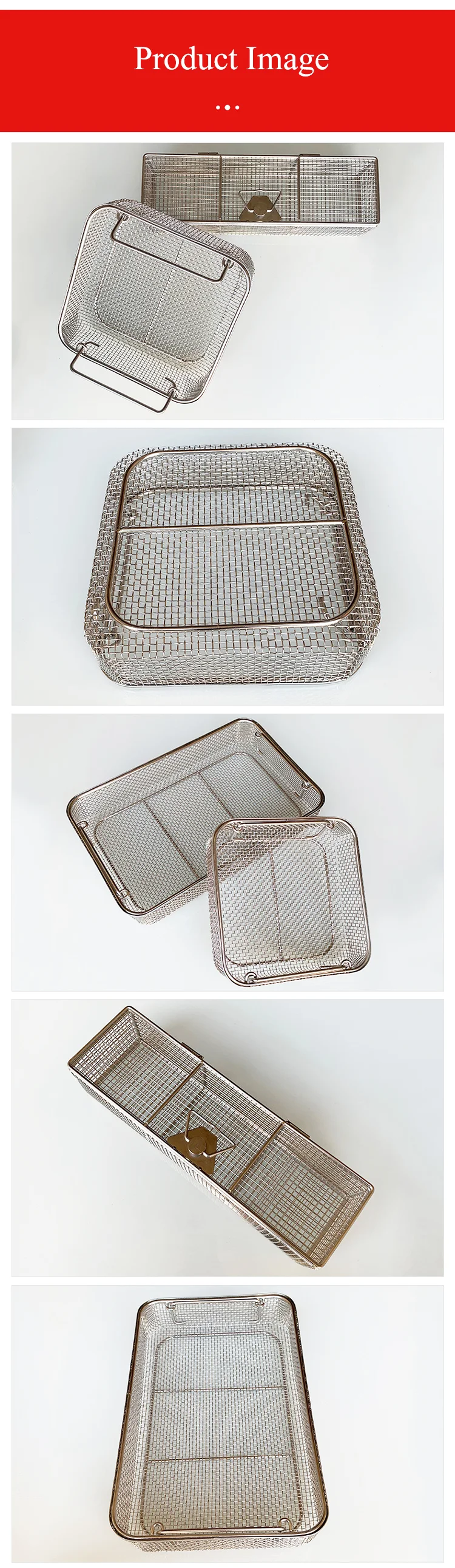 Factory Direct Rectangular Stainless Steel Wire Mesh Metal Basket Woven