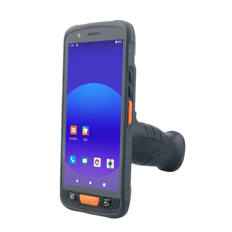 Wholesale Handheld PDA 1D 2D QR Barcode Scanner 5.5inch Industrial Mobile Computer PDA Android UHF PDAs with Pistol Grip