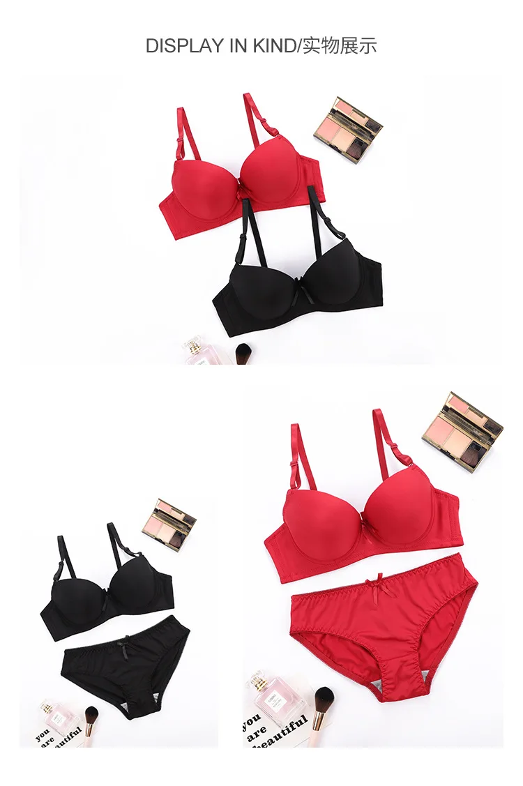 Junxi Wholesale Bras And Panities Set Sexy Underwire Padded Pants And