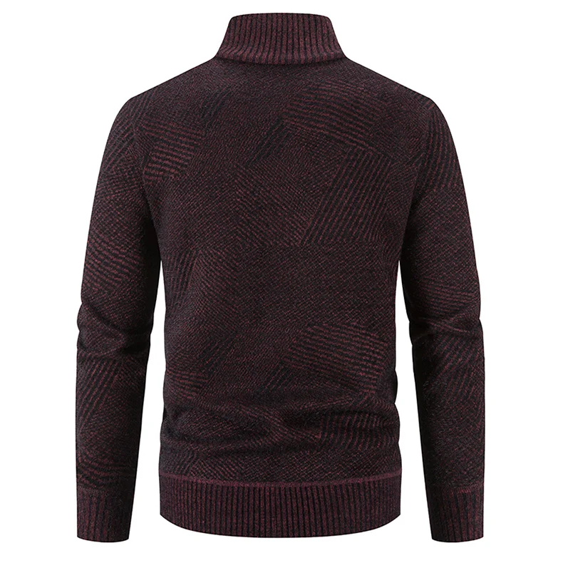 Men's New Striped Baseball Collar Cardigan Men's Knit Sweater Fashion ...