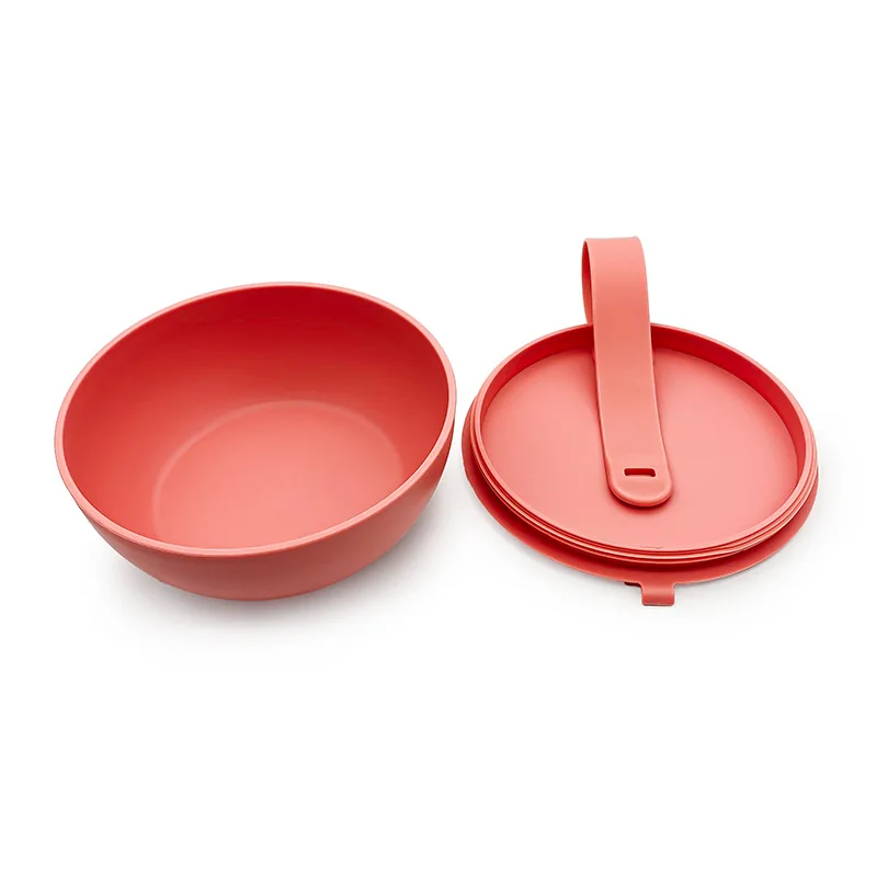 Portable Round Silicone Bento Meal Box Heatable New Sealed Lunch Container for Fresh-Keeping Portable Storage factory