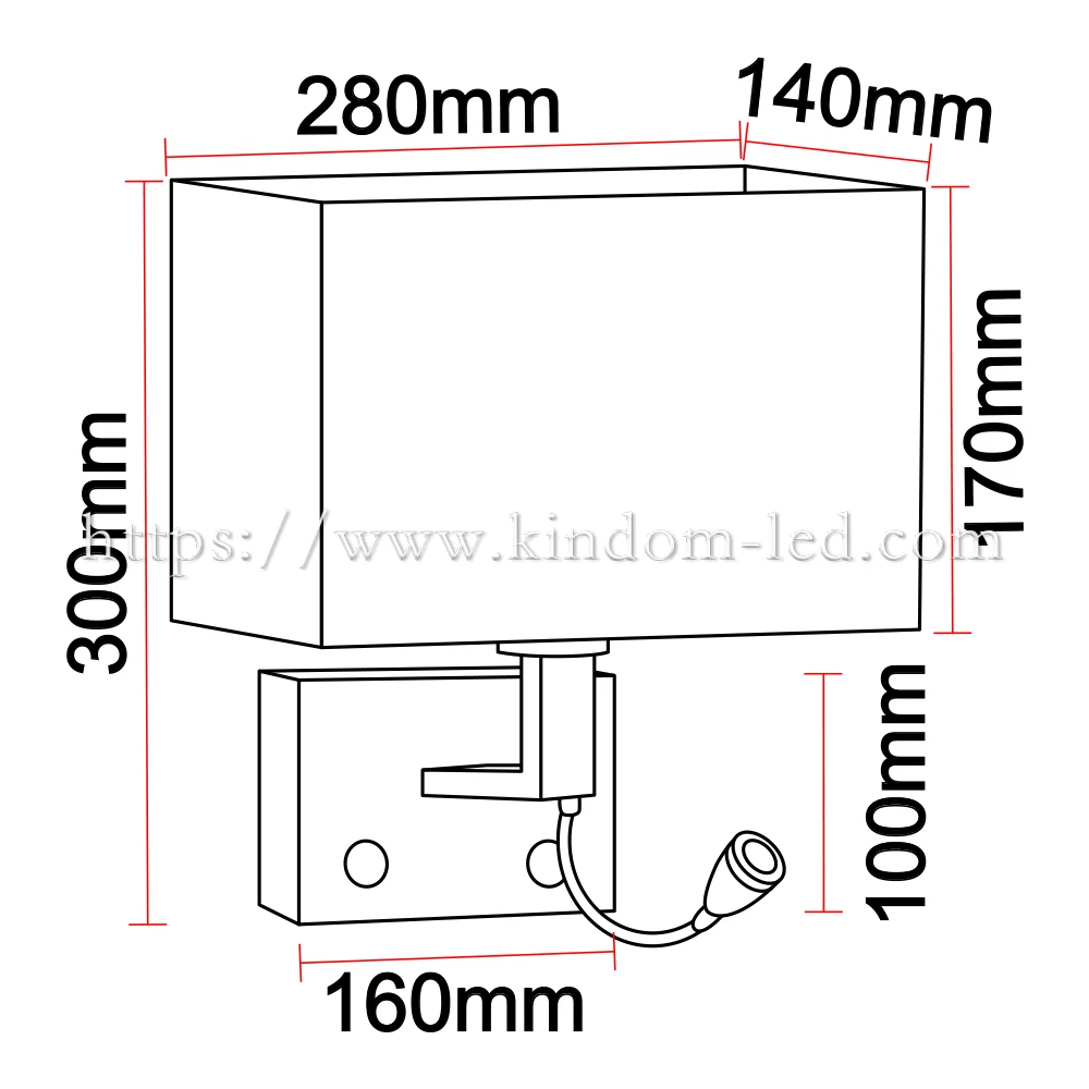 Hotel E27 Socket Fabrics Cover Led Bedside Reading Wall Mount Lights Lamp