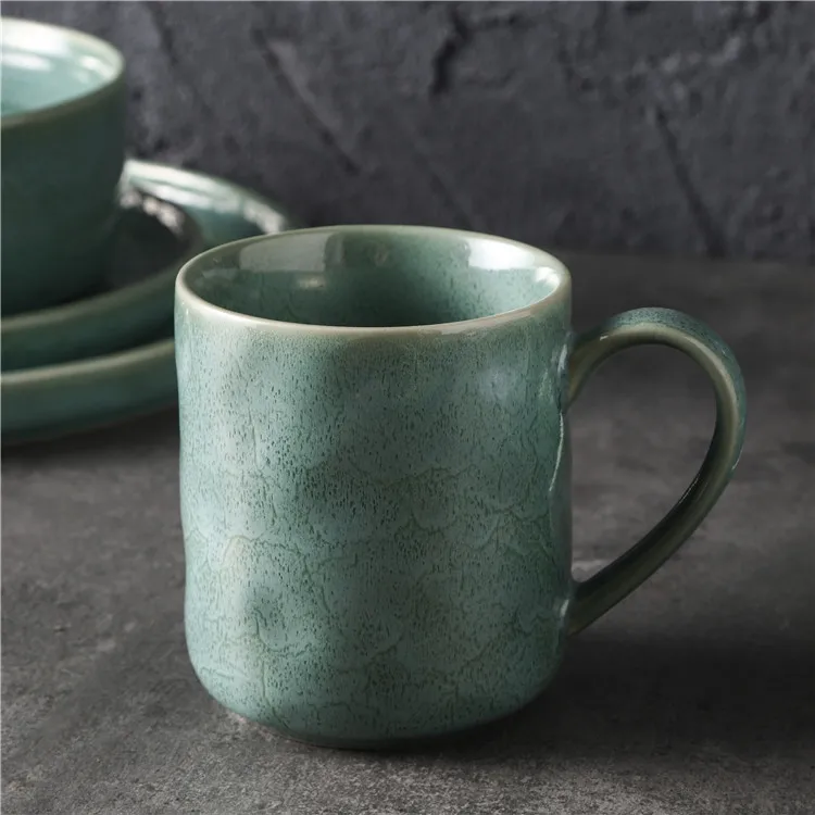 Factory Direct Supply European Fine Ceramic Tableware Set Plate Vintage Reactive Glaze Stoneware Dinnerware Crockery Dinner Sets