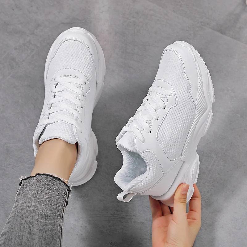 Women's New Leather-Faced Casual Sports Running Shoes| Alibaba.com