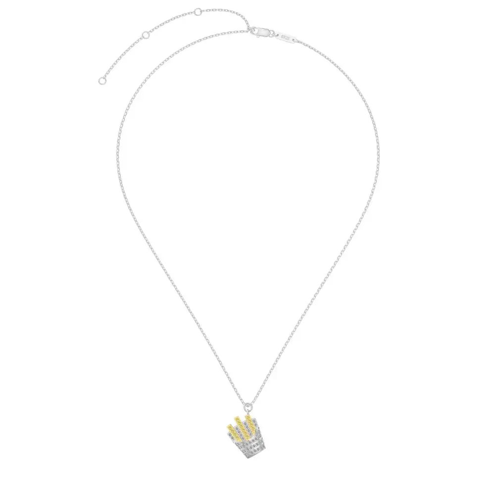 KAKODIY cartoon style 925 sterling silver fine Jewelry for Women 5A cubic zirconia pendant French fries shape necklace detail 1